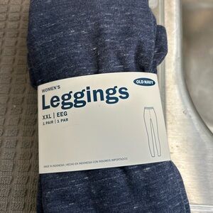 NWT  Woman’s blue with white flecks leggings XXL